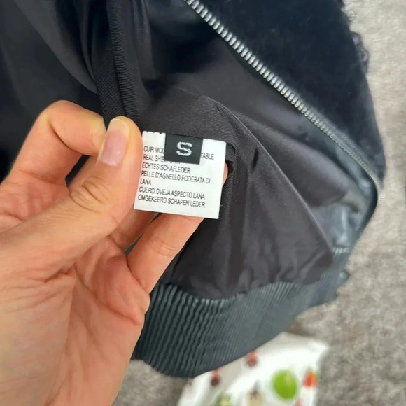 Loeffler Randall shearling leather bomber jacket - Picture 4 of 4